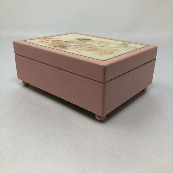 Hamilton Maud Humphrey Bogart Playing Bridesmaid Music Box Blush Pink Trinket - Picture 7 of 11